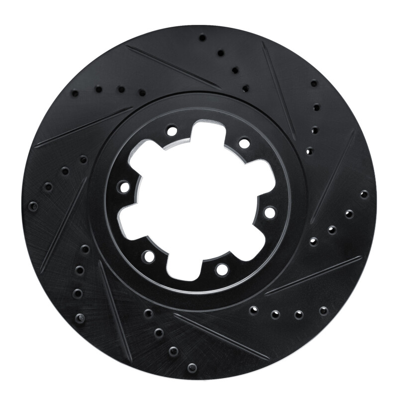 Infiniti QX4 Brake Rotor (1) - Front Right - R1 Concepts - Drilled & Slotted - Black - `98-`04